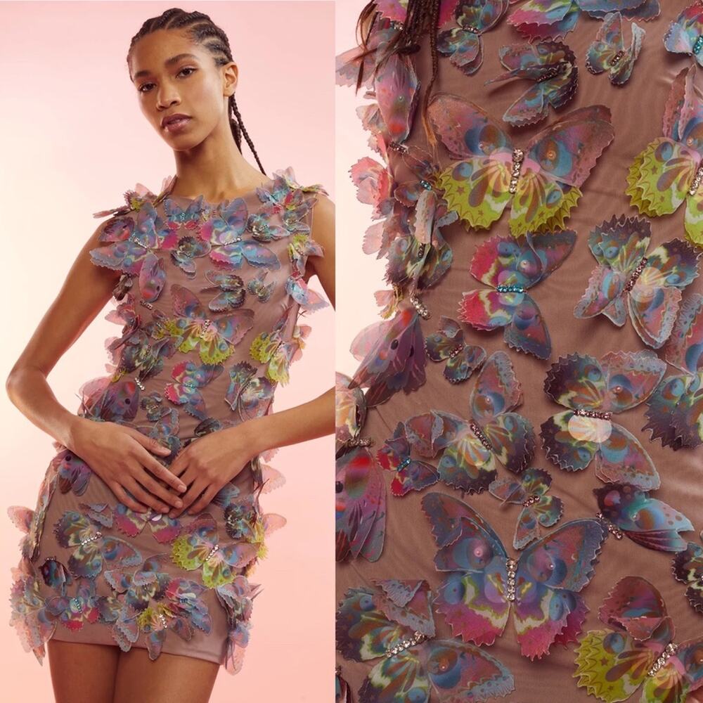 Cynthia Rowley Butterfly Appliqué Mini dress Size 4